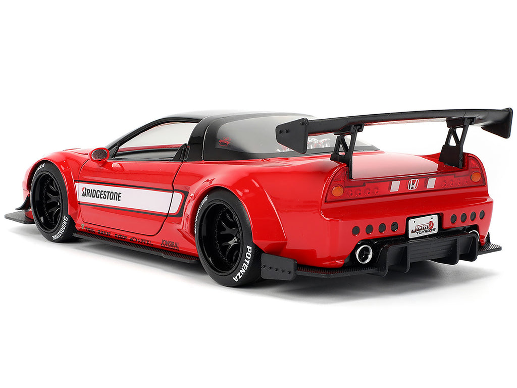 2002 Honda NSX-R RHD (Right Hand Drive) 'Bridgestone' Red with Black Top and White Stripes 'JDM Tuners' Series 1/24 Diecast Model Car by Jada