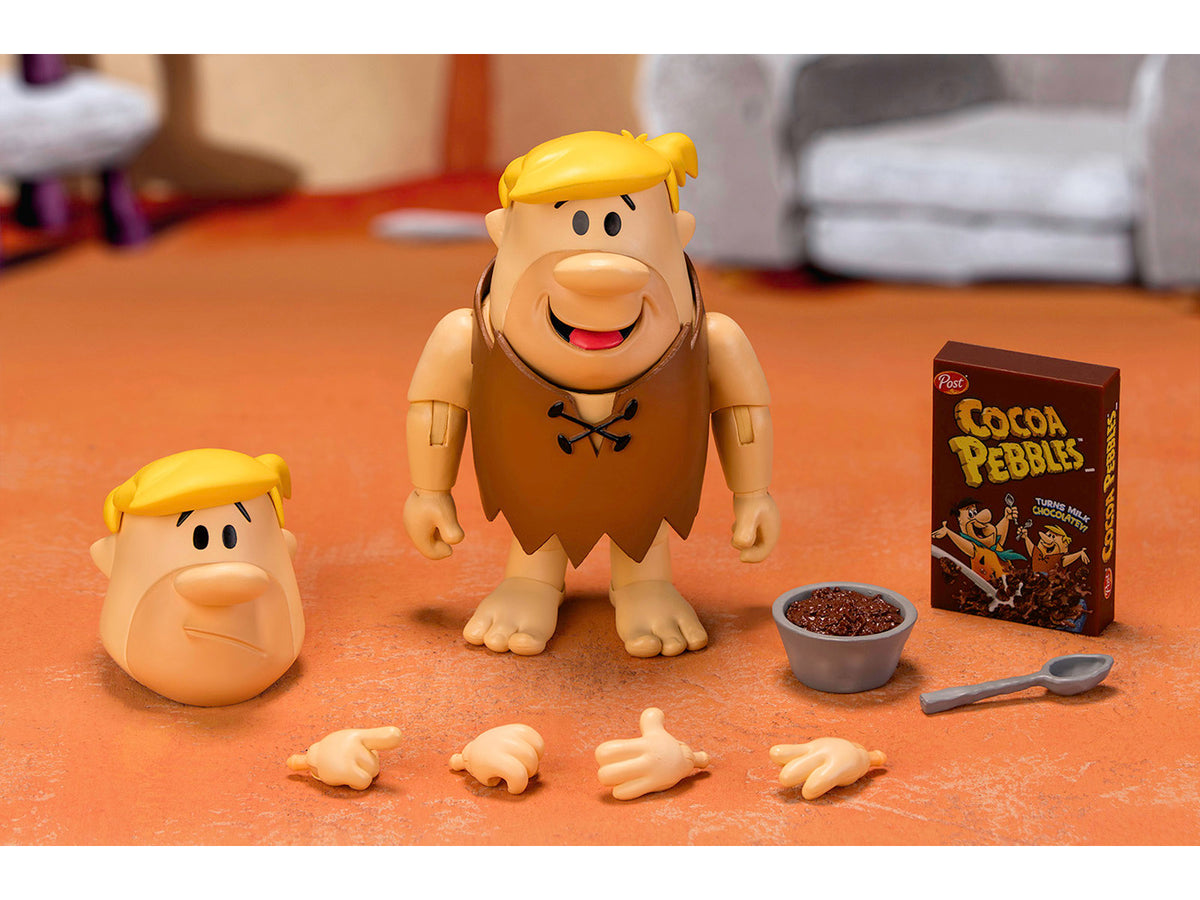 Barney Rubble 4.5' Moveable Figure with Accessories and Alternate Head and Hands 'The Flintstones - Post Cocoa Pebbles' Model by Jada