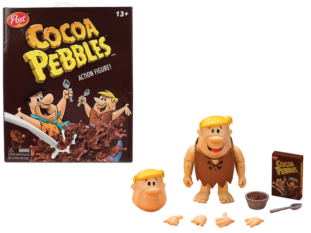 Barney Rubble 4.5' Moveable Figure with Accessories and Alternate Head and Hands 'The Flintstones - Post Cocoa Pebbles' Model by Jada