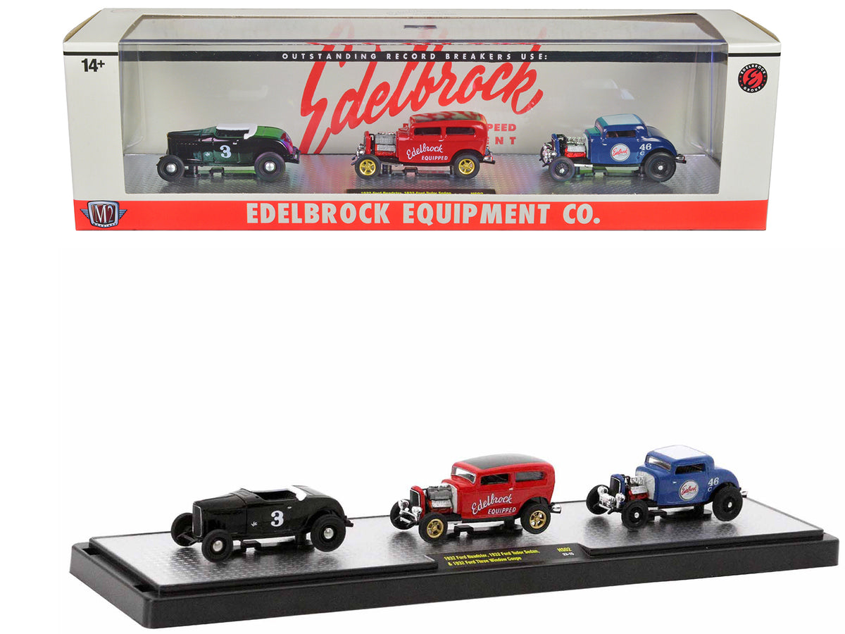 'Edelbrock Equipment Co.' Set of 3 Pieces Limited Edition to 2750 pieces Worldwide 1/64 Diecast Models by M2 Machines
