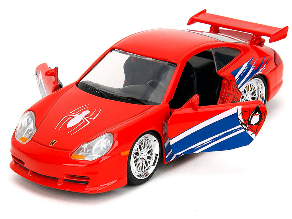 Porsche 911 GT3 RS (996) Red with Graphics 'Marvel's Spider-Man' 1/32 Diecast Model Car by Jada