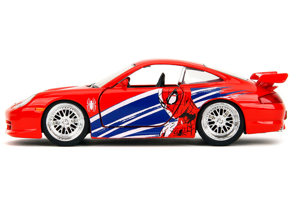 Porsche 911 GT3 RS (996) Red with Graphics 'Marvel's Spider-Man' 1/32 Diecast Model Car by Jada