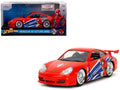 Porsche 911 GT3 RS (996) Red with Graphics 'Marvel's Spider-Man' 1/32 Diecast Model Car by Jada