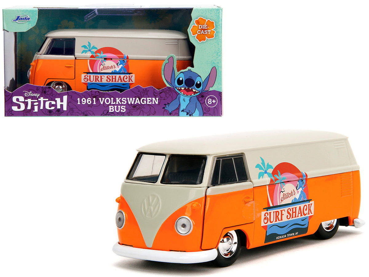 1961 Volkswagen Bus 'Stitch's Surf Shack' Orange and Gray 'Disney's Stitch' 'Hollywood Rides' Series 1/32 Diecast Model Car by Jada