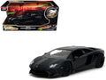 Shaw's Lamborghini Aventador Matt Black 'Furious 7' (2015) Movie 'Fast & Furious' Series 1/24 Diecast Car Model by Jada