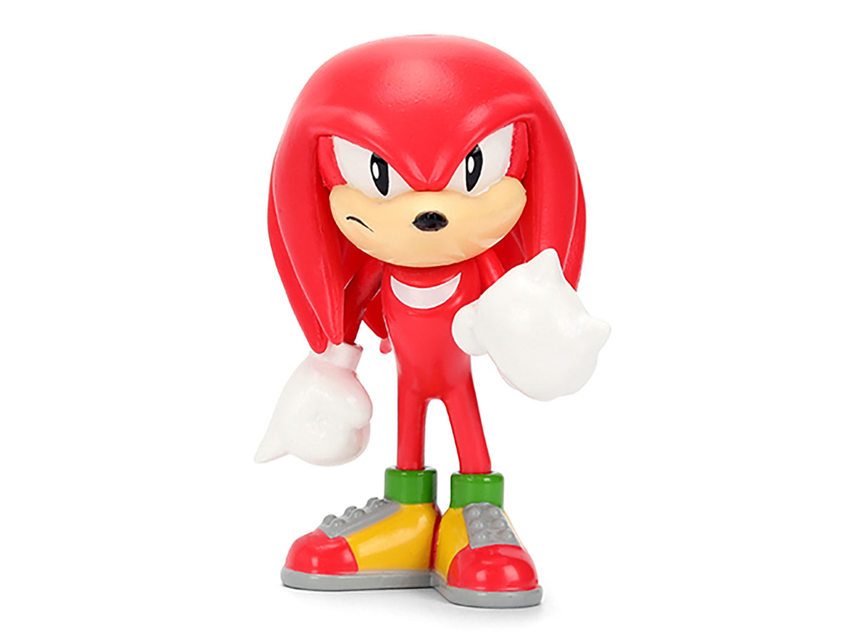 Lamborghini Aventador SV Red with Graphics and Knuckles Diecast Figure 'Sonic The Hedgehog' Franchise 'Hollywood Rides' Series 1/24 Diecast Model by Jada