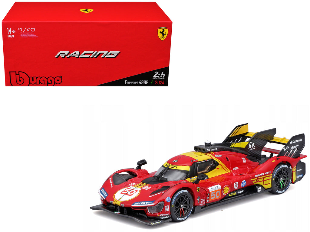 Ferrari 499P #50 Antonio Fuoco - Miguel Molina - Nicklas Nielsen 'Ferrari AF Corse' Winner '24 Hours of Le Mans' (2024) 'Racing' Series 1/43 Diecast Model Car by Bburago