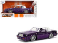 1987 Buick Grand National Candy Purple with Graphics and White Top and Interior 'Bigtime Muscle' Series 1/24 Diecast Model Car by Jada