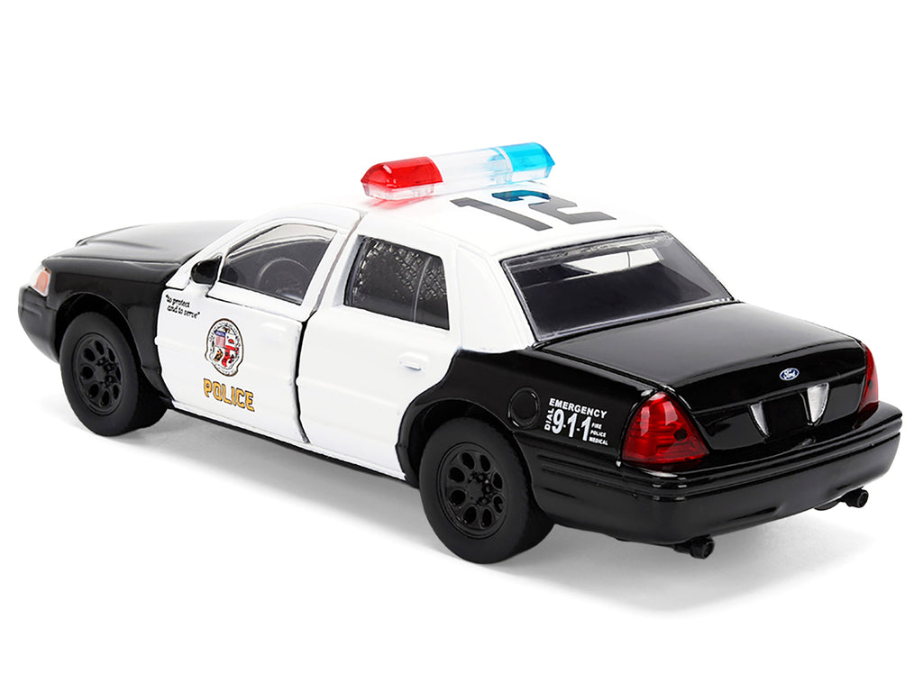 Ford Crown Victoria 'LAPD (Los Angeles Police Department) Black and White 'The Fast and the Furious' (2001) Movie 'Fast & Furious' Series 1/32 Diecast Model Car by Jada