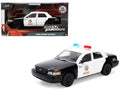 Ford Crown Victoria 'LAPD (Los Angeles Police Department) Black and White 'The Fast and the Furious' (2001) Movie 'Fast & Furious' Series 1/32 Diecast Model Car by Jada