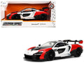 McLaren Senna Red and White with Carbon Hood and Top 'HyperSpec' Series 1/24 Diecast Model Car by Jada