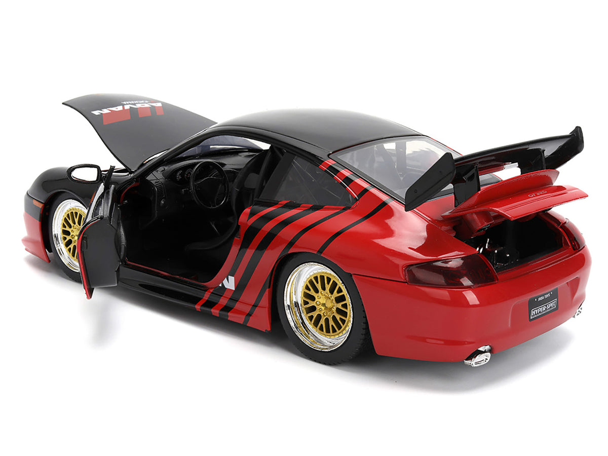 Porsche 911 GT3 RS (996) #33 'ADVAN' Black and Red 'Hyper-Spec' Series 1/24 Diecast Model Car by Jada