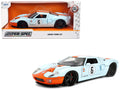 2005 Ford GT #6 'Gulf Oil' Light Blue with Orange Stripes 'Hyper-Spec' Series 1/24 Diecast Model Car by Jada