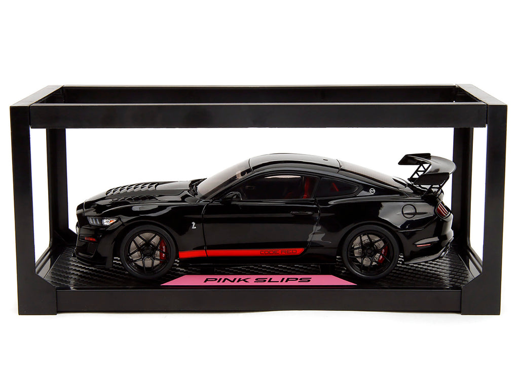 Shelby GT500 'Code Red' Black with Red Stripes 'Pink Slips' Series 1/18 Diecast Model Car by Jada