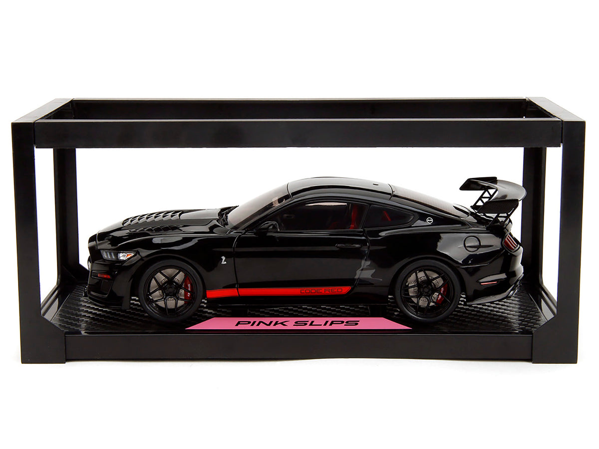 Shelby GT500 'Code Red' Black with Red Stripes 'Pink Slips' Series 1/18 Diecast Model Car by Jada