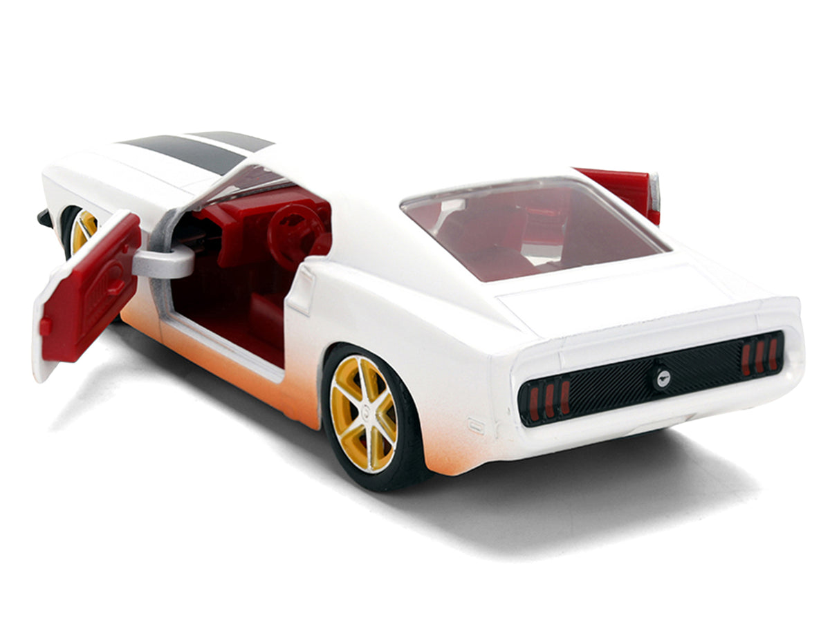 Roman's Ford Mustang White with Black Stripes and Red Interior (Dirty Version) 'Fast & Furious' Movie 'Fast & Furious 25th Anniversary' Series 1/32 Diecast Model Car by Jada