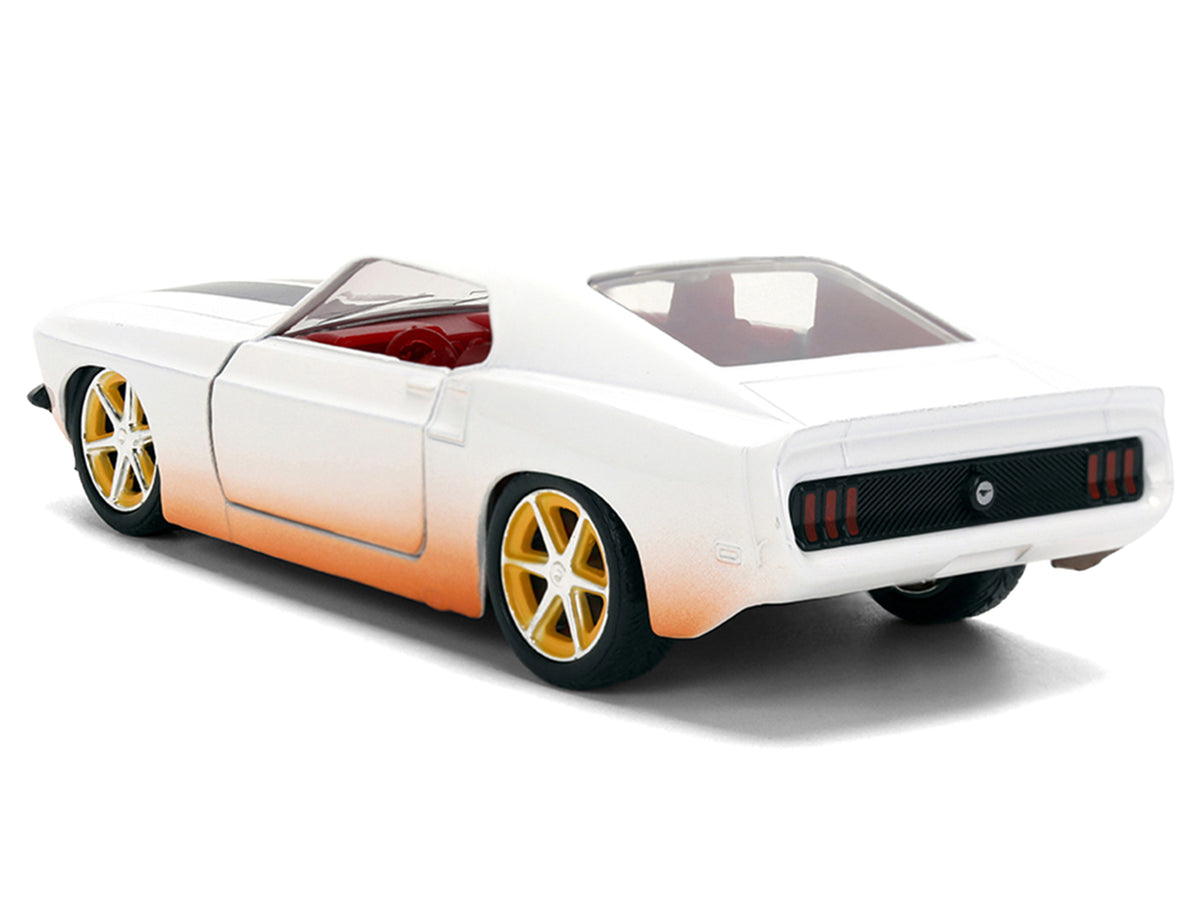 Roman's Ford Mustang White with Black Stripes and Red Interior (Dirty Version) 'Fast & Furious' Movie 'Fast & Furious 25th Anniversary' Series 1/32 Diecast Model Car by Jada