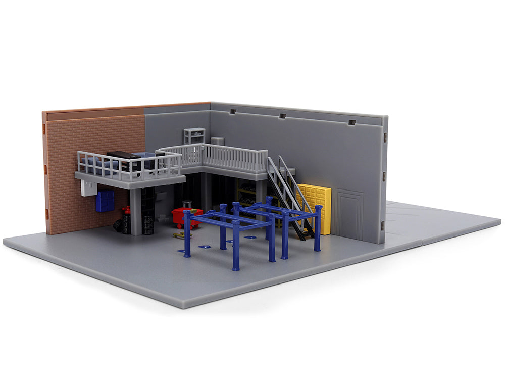 'Fast & Furious' Han's Garage Diorama with 2 Cars and Accessories 'Nano Scene' Series 1/32 Model by Jada