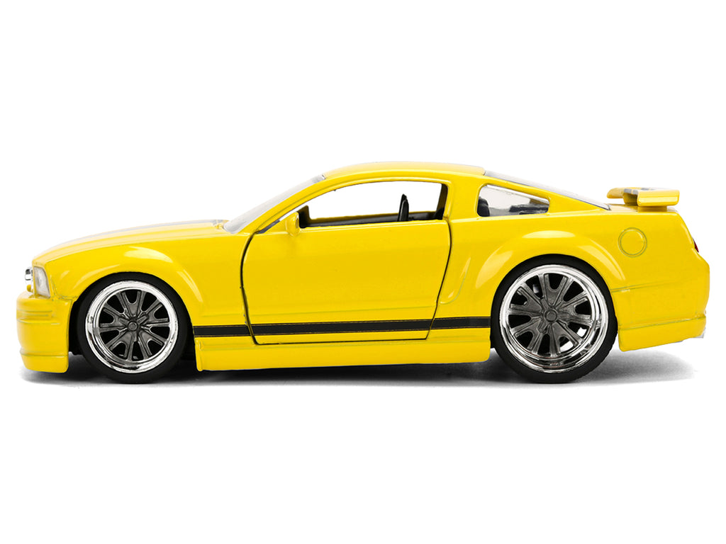 2006 Ford Mustang GT Yellow with Black Stripes 'Fast & Furious 25 Years' Series 1/32 Diecast Model Car by Jada