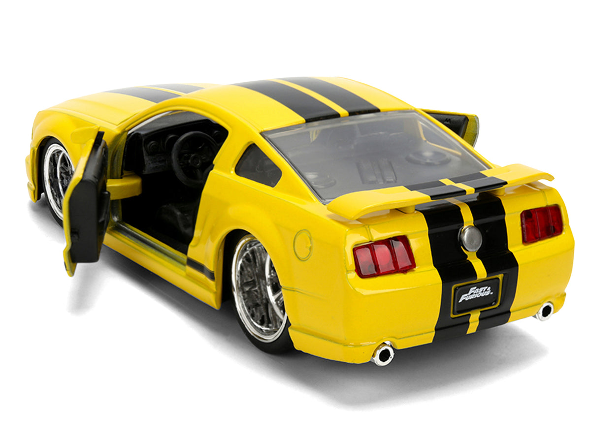 2006 Ford Mustang GT Yellow with Black Stripes 'Fast & Furious 25 Years' Series 1/32 Diecast Model Car by Jada