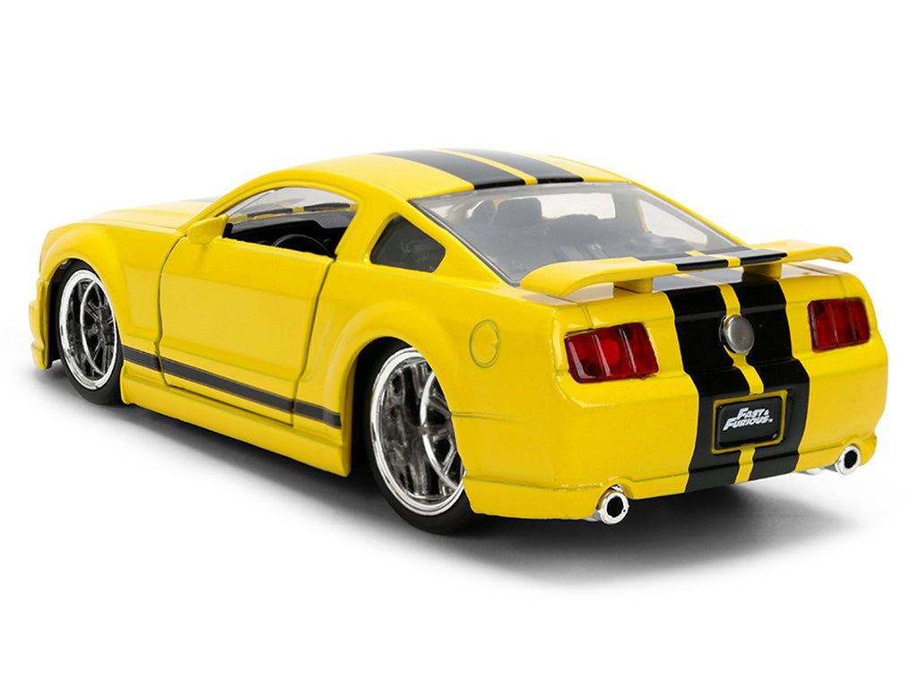 2006 Ford Mustang GT Yellow with Black Stripes 'Fast & Furious 25 Years' Series 1/32 Diecast Model Car by Jada