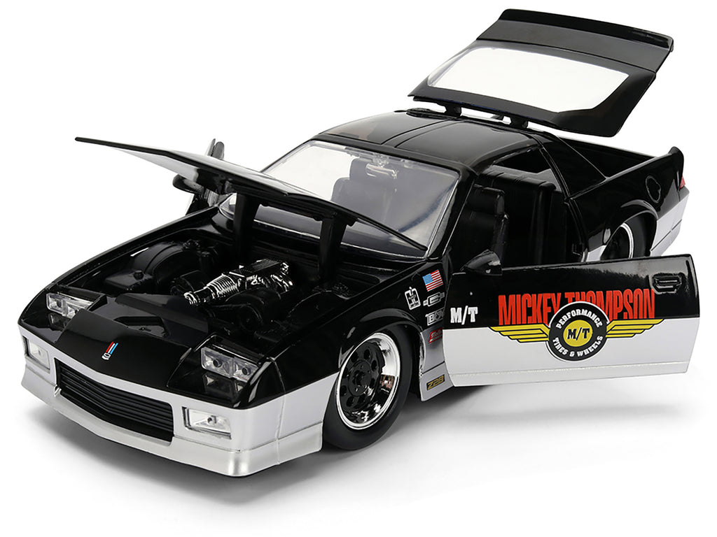 1985 Chevrolet Camaro Z28 'Mickey Thompson' Black and Silver Metallic 'Bigtime Muscle' Series 1/24 Diecast Model Car by Jada