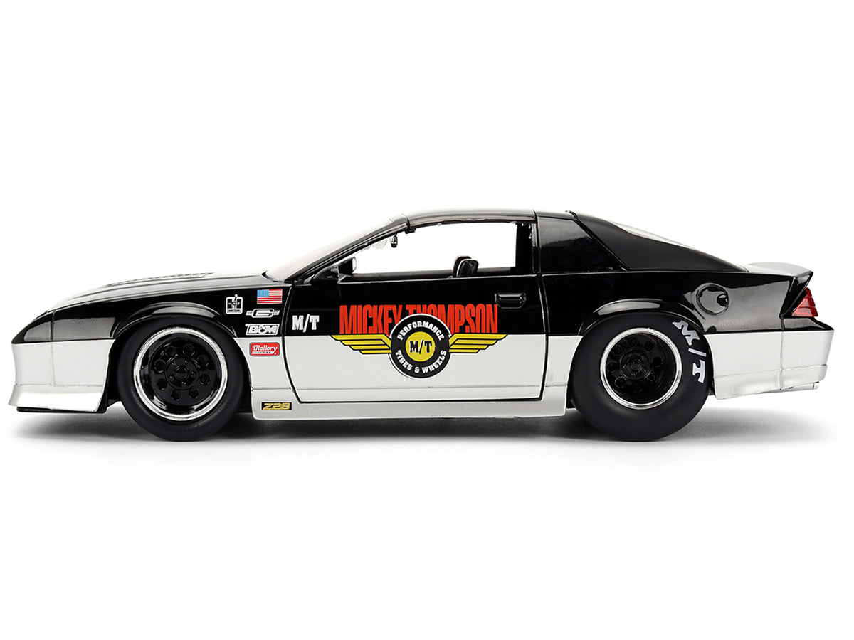 1985 Chevrolet Camaro Z28 'Mickey Thompson' Black and Silver Metallic 'Bigtime Muscle' Series 1/24 Diecast Model Car by Jada
