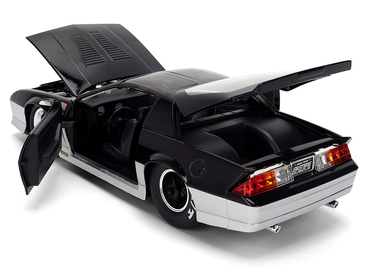 1985 Chevrolet Camaro Z28 'Mickey Thompson' Black and Silver Metallic 'Bigtime Muscle' Series 1/24 Diecast Model Car by Jada