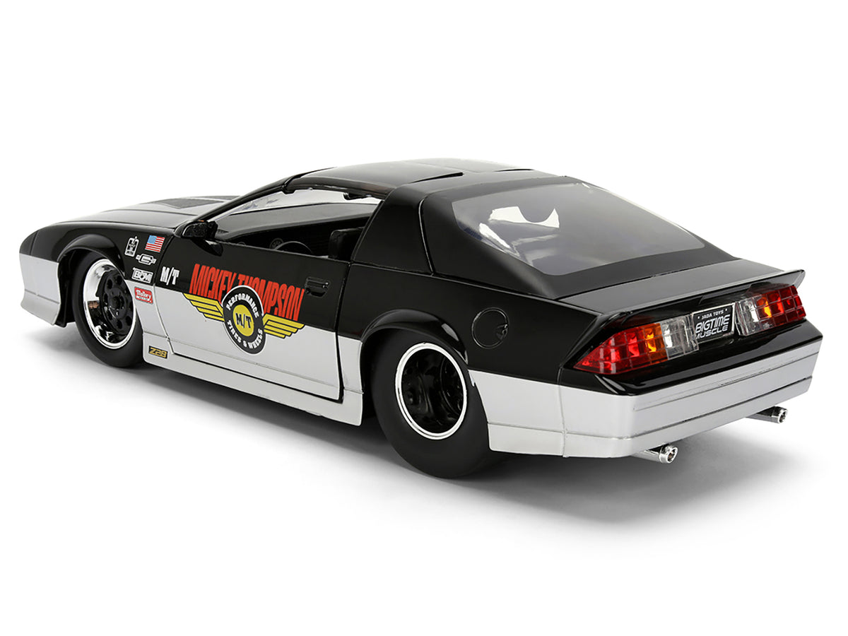 1985 Chevrolet Camaro Z28 'Mickey Thompson' Black and Silver Metallic 'Bigtime Muscle' Series 1/24 Diecast Model Car by Jada