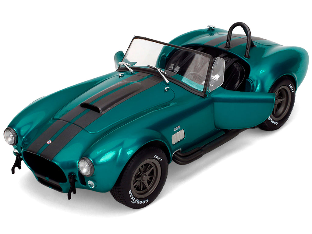 Shelby Cobra 427 MKII Teal Metallic with Gray Stripes 'Pink Slips' Series 1/18 Diecast Model Car by Jada