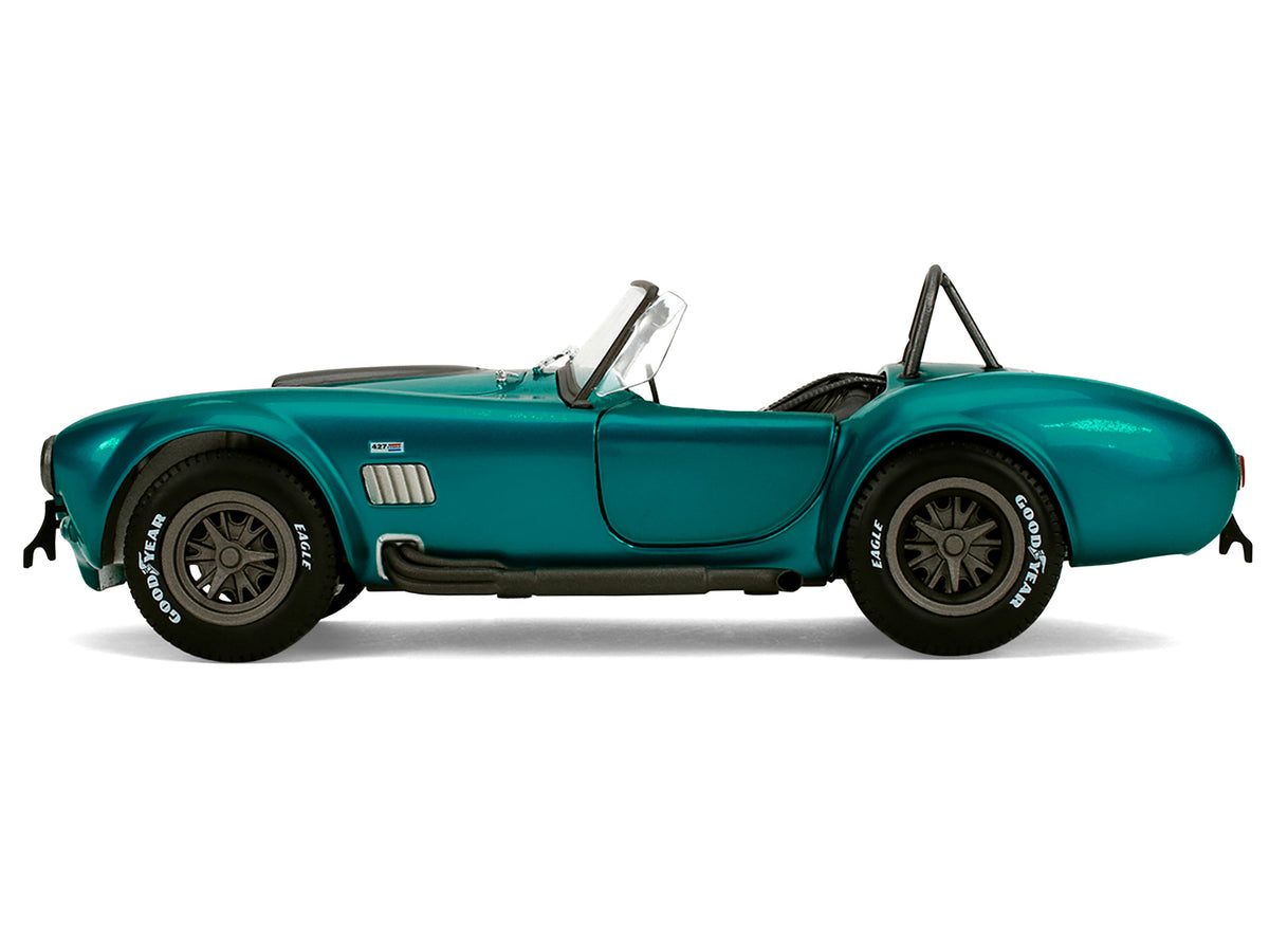 Shelby Cobra 427 MKII Teal Metallic with Gray Stripes 'Pink Slips' Series 1/18 Diecast Model Car by Jada