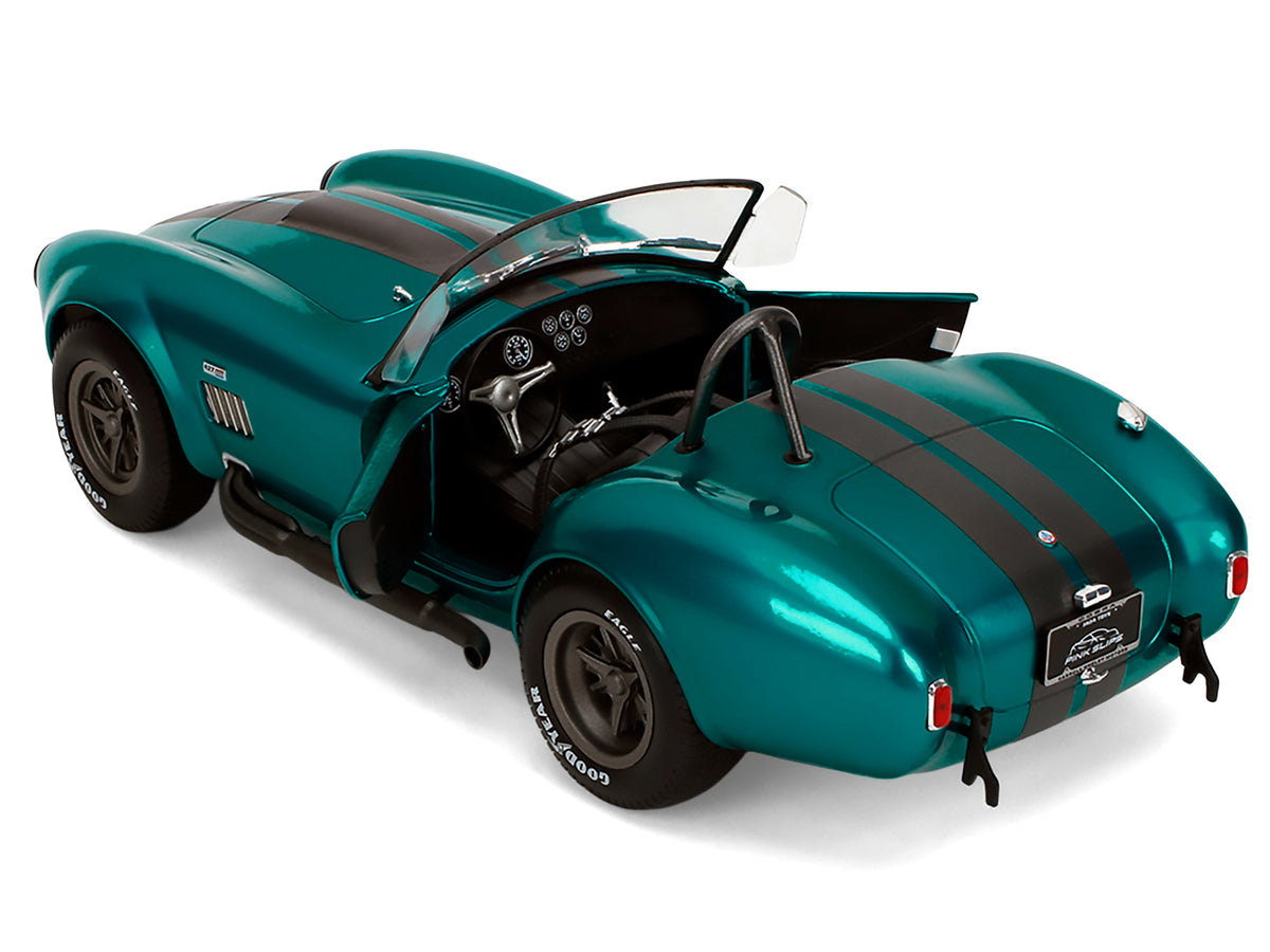 Shelby Cobra 427 MKII Teal Metallic with Gray Stripes 'Pink Slips' Series 1/18 Diecast Model Car by Jada