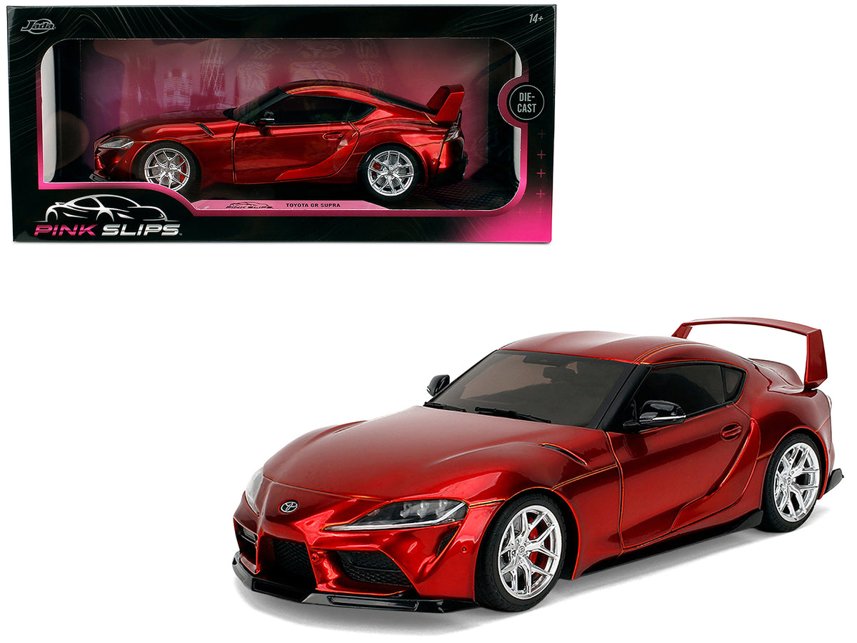Toyota GR Supra Red Metallic 'Pink Slips' Series 1/18 Diecast Model Car by Jada