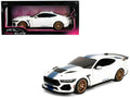 Ford Mustang Shelby Super Snake White Metallic with Blue Stripes and Gold Wheels 'Pink Slips' Series 1/18 Diecast Model Car by Jada