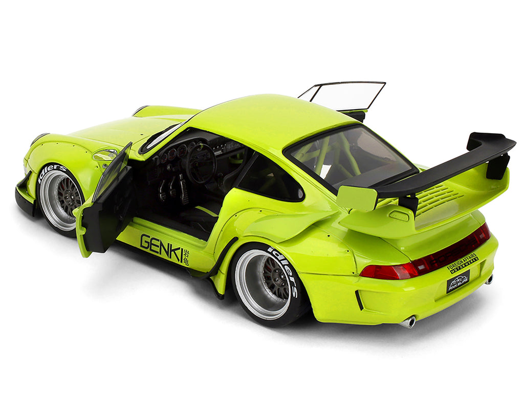 RWB Body Kit 'Genki' Lime Green 'Pink Slips' Series 1/18 Diecast Model Car by Jada