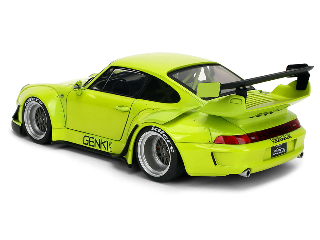 RWB Body Kit 'Genki' Lime Green 'Pink Slips' Series 1/18 Diecast Model Car by Jada