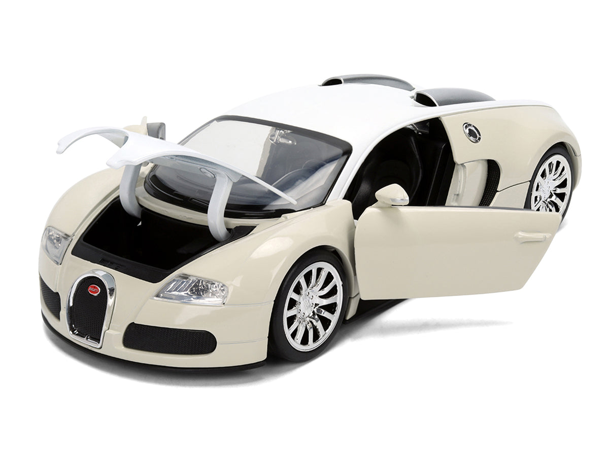 2011 Bugatti Veyron White and Tan 'Furious 7' (2015) Movie '25 Years of Fast & Furious' Series 1/24 Diecast Model Car by Jada