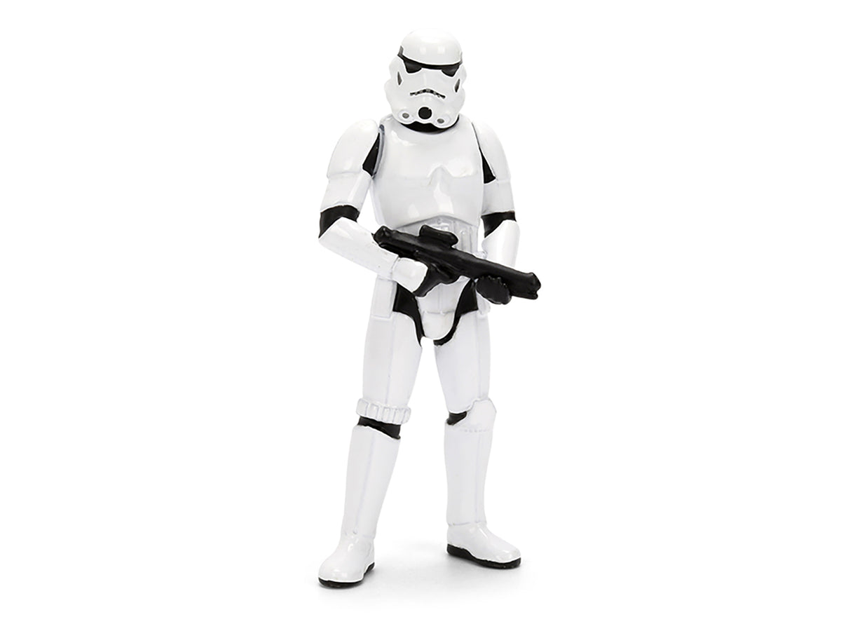 2021 Dodge Charger SRT Hellcat White with Graphics and Stormtrooper Figure 'Star Wars' Franchise 'Hollywood Rides' Series 1/24 Diecast Model Car by Jada