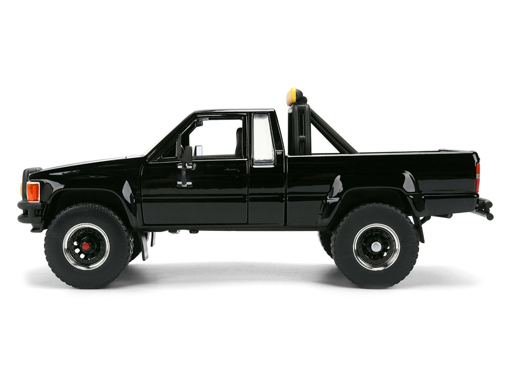 1985 Toyota SR5 Pickup Truck Black with Marty's Skateboard 'Back to the Future' (1985) Movie 'Hollywood Rides' Series 1/24 Diecast Model Car by Jada