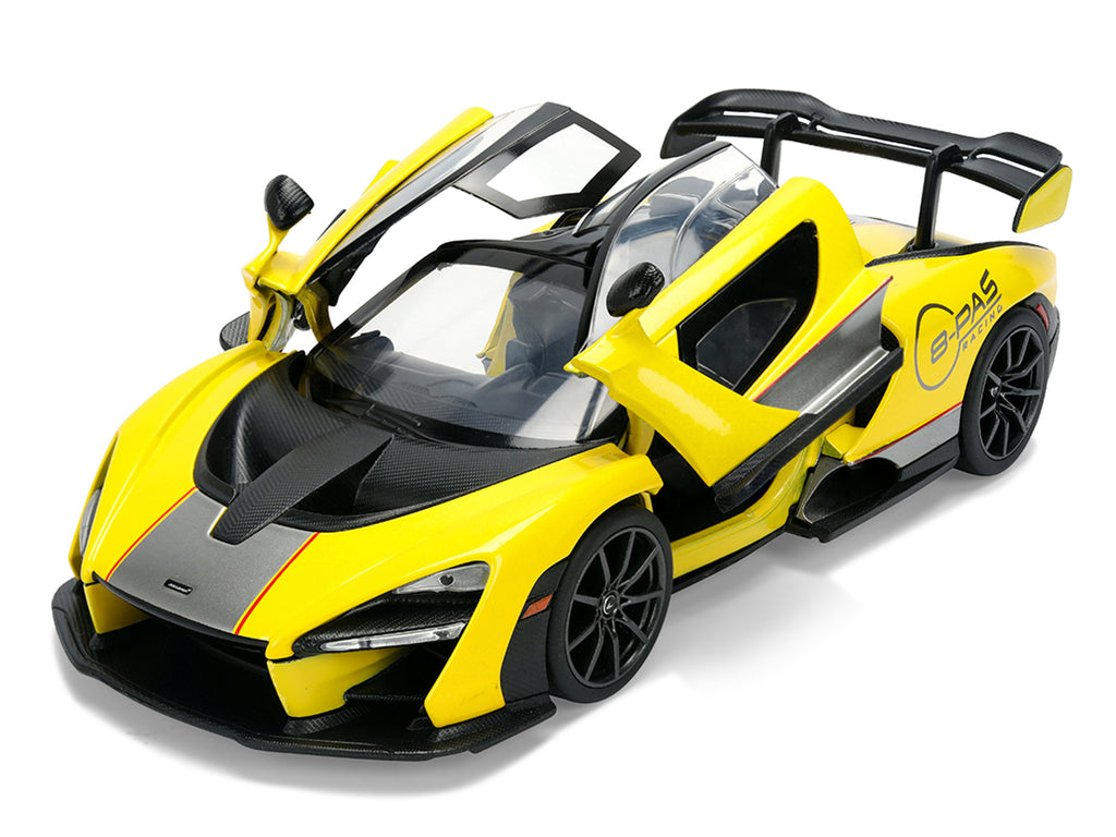 McLaren Senna '8-PAS Racing' Yellow Metallic with Black Top 'Hyper-Spec' Series 1/24 Diecast Model Car by Jada