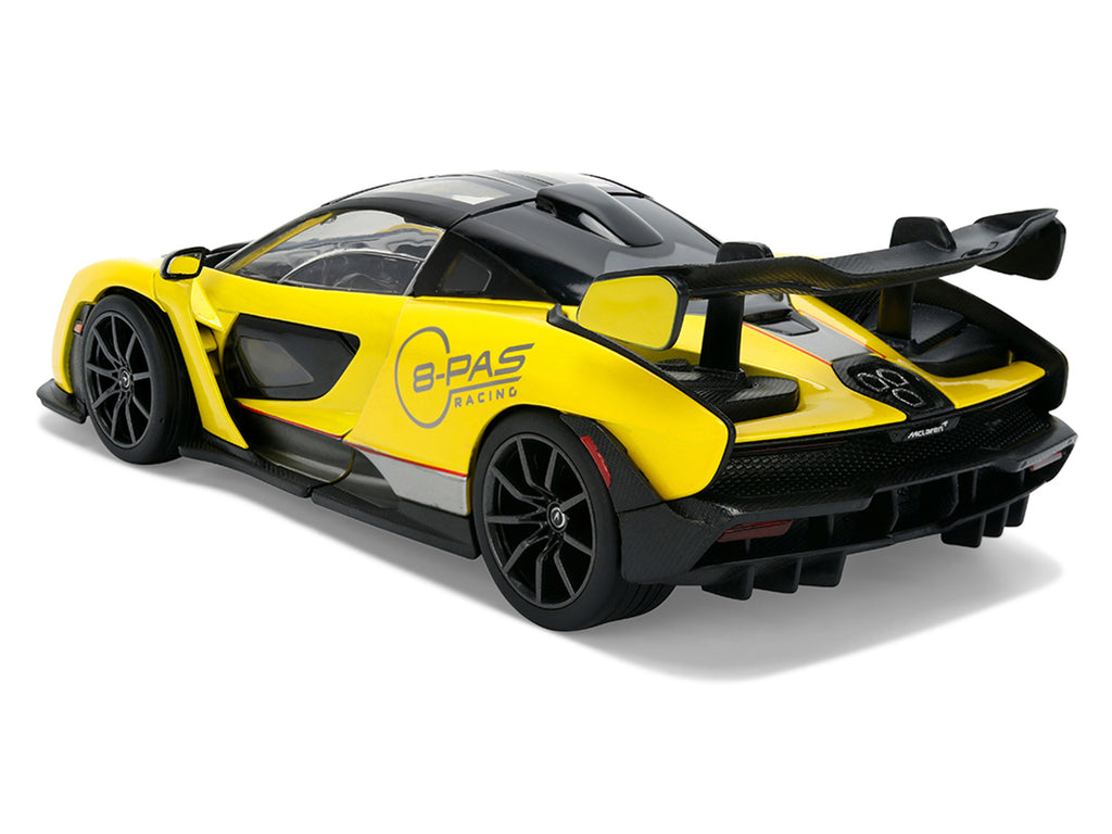 McLaren Senna '8-PAS Racing' Yellow Metallic with Black Top 'Hyper-Spec' Series 1/24 Diecast Model Car by Jada