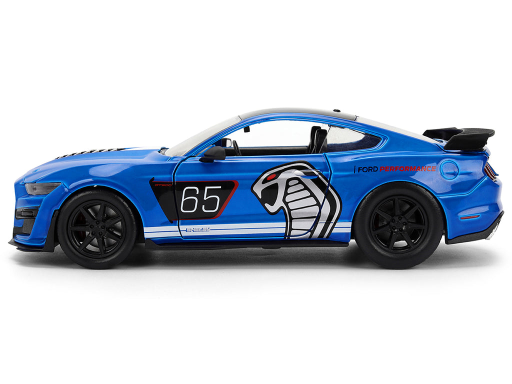 2020 Ford Mustang Shelby GT500 #65 'Ford Performance' Blue with Black Top and White Stripes 'Bigtime Muscle' Series 1/24 Diecast Model Car by Jada