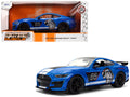 2020 Ford Mustang Shelby GT500 #65 'Ford Performance' Blue with Black Top and White Stripes 'Bigtime Muscle' Series 1/24 Diecast Model Car by Jada