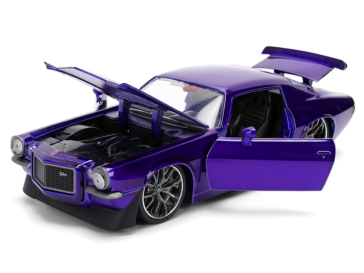 1971 Chevrolet Camaro Z/28 Purple Metallic with Black Hood 'Bigtime Muscle' Series 1/24 Diecast Model Car by Jada