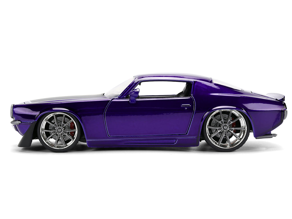 1971 Chevrolet Camaro Z/28 Purple Metallic with Black Hood 'Bigtime Muscle' Series 1/24 Diecast Model Car by Jada