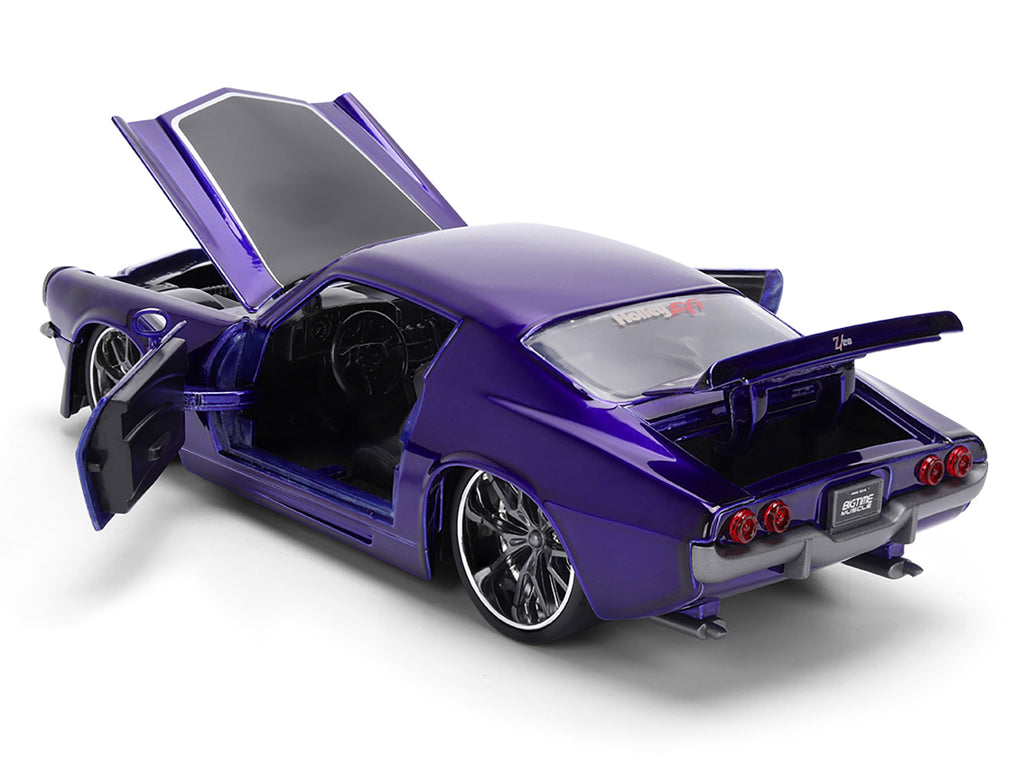 1971 Chevrolet Camaro Z/28 Purple Metallic with Black Hood 'Bigtime Muscle' Series 1/24 Diecast Model Car by Jada