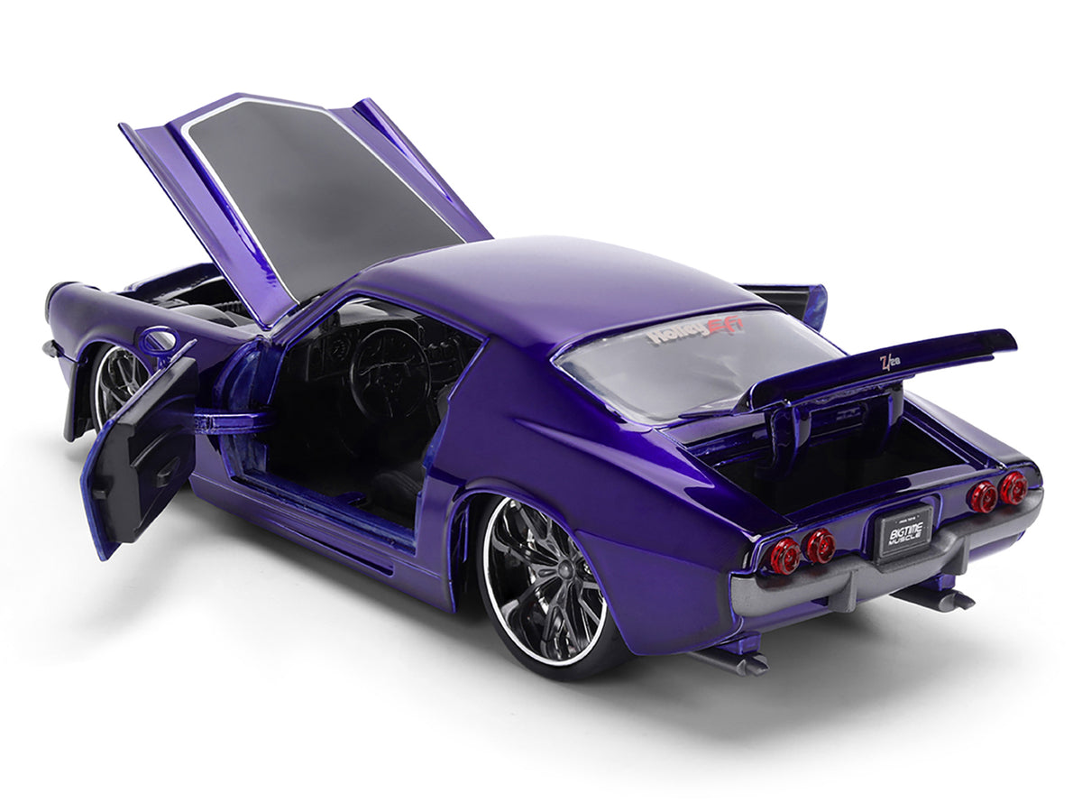 1971 Chevrolet Camaro Z/28 Purple Metallic with Black Hood 'Bigtime Muscle' Series 1/24 Diecast Model Car by Jada