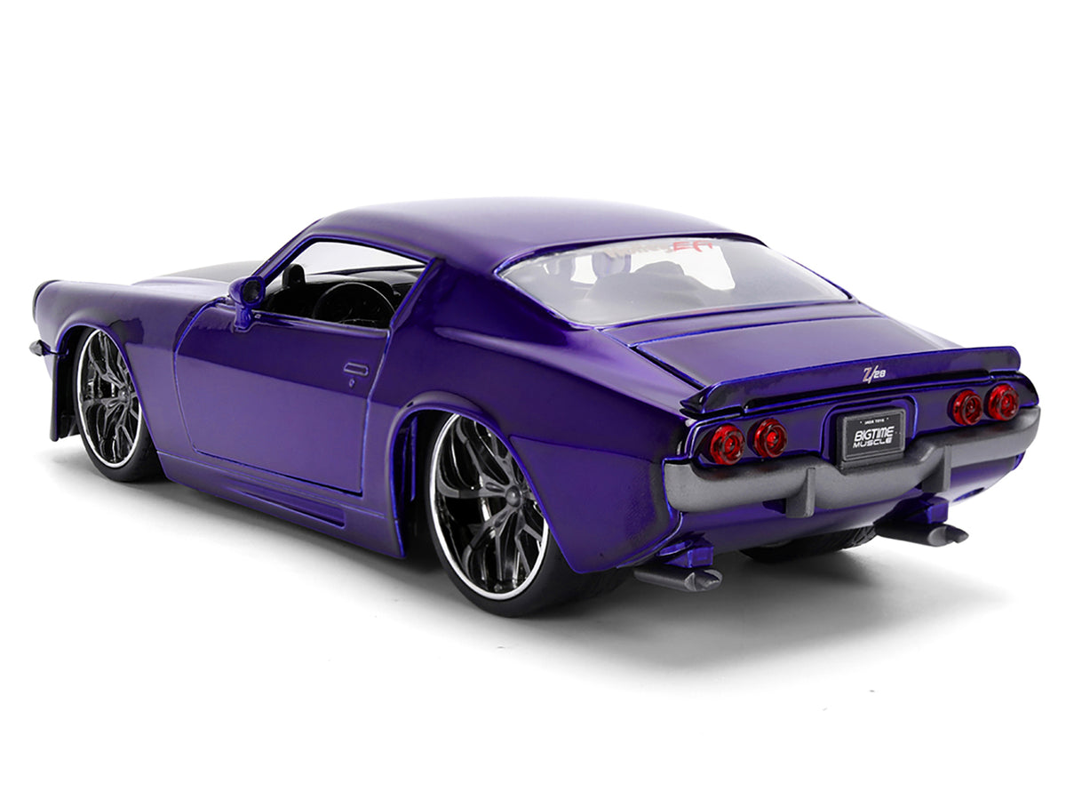 1971 Chevrolet Camaro Z/28 Purple Metallic with Black Hood 'Bigtime Muscle' Series 1/24 Diecast Model Car by Jada