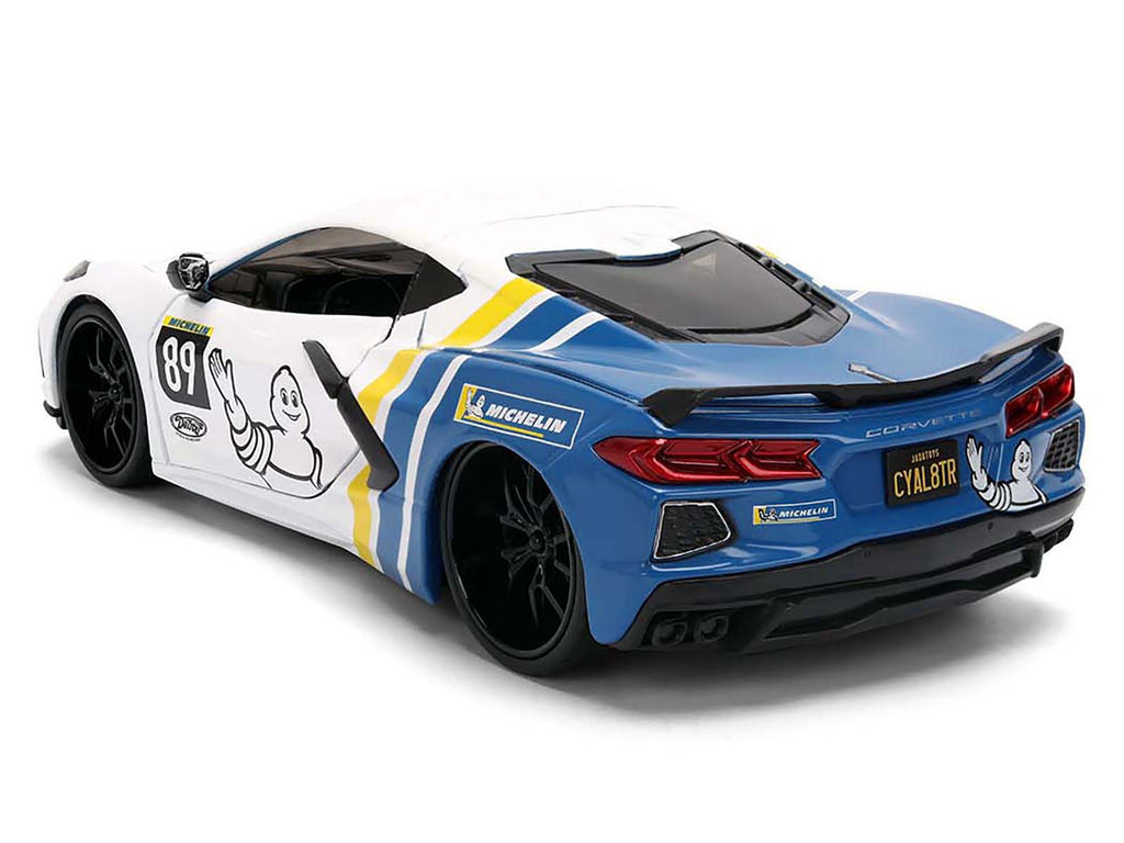 2020 Chevrolet Corvette Stingray C8 #89 'Michelin' White with Yellow and Blue Stripes 'Bigtime Muscle' Series 1/24 Diecast Model Car by Jada