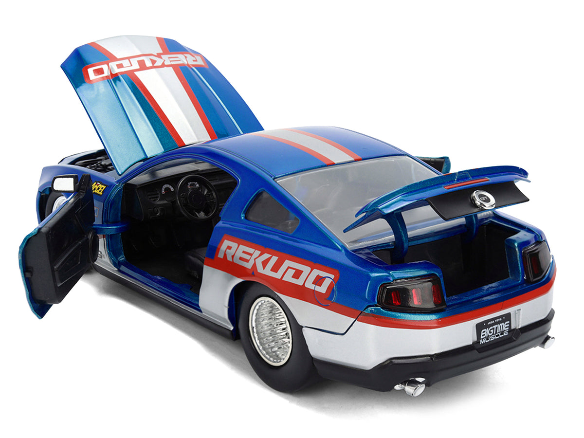 2010 Ford Mustang GT 'Rekudo' Blue Metallic with Red and Silver Stripes 'Bigtime Muscle' Series 1/24 Diecast Model Car by Jada